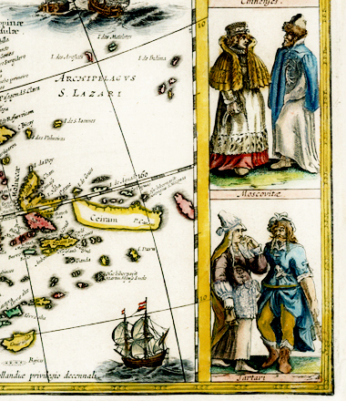 Фрагмент карты «Карта Азии», 1640 год Фрагмент карты «Карта Азии», 1640 год