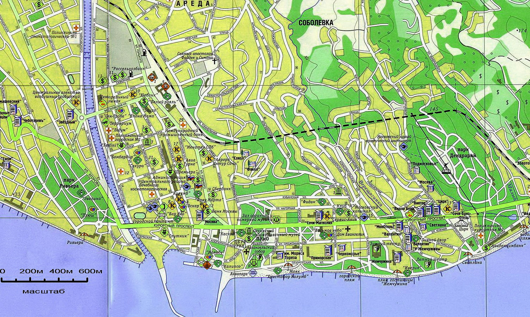 Карта адлера подробная с городами и поселками