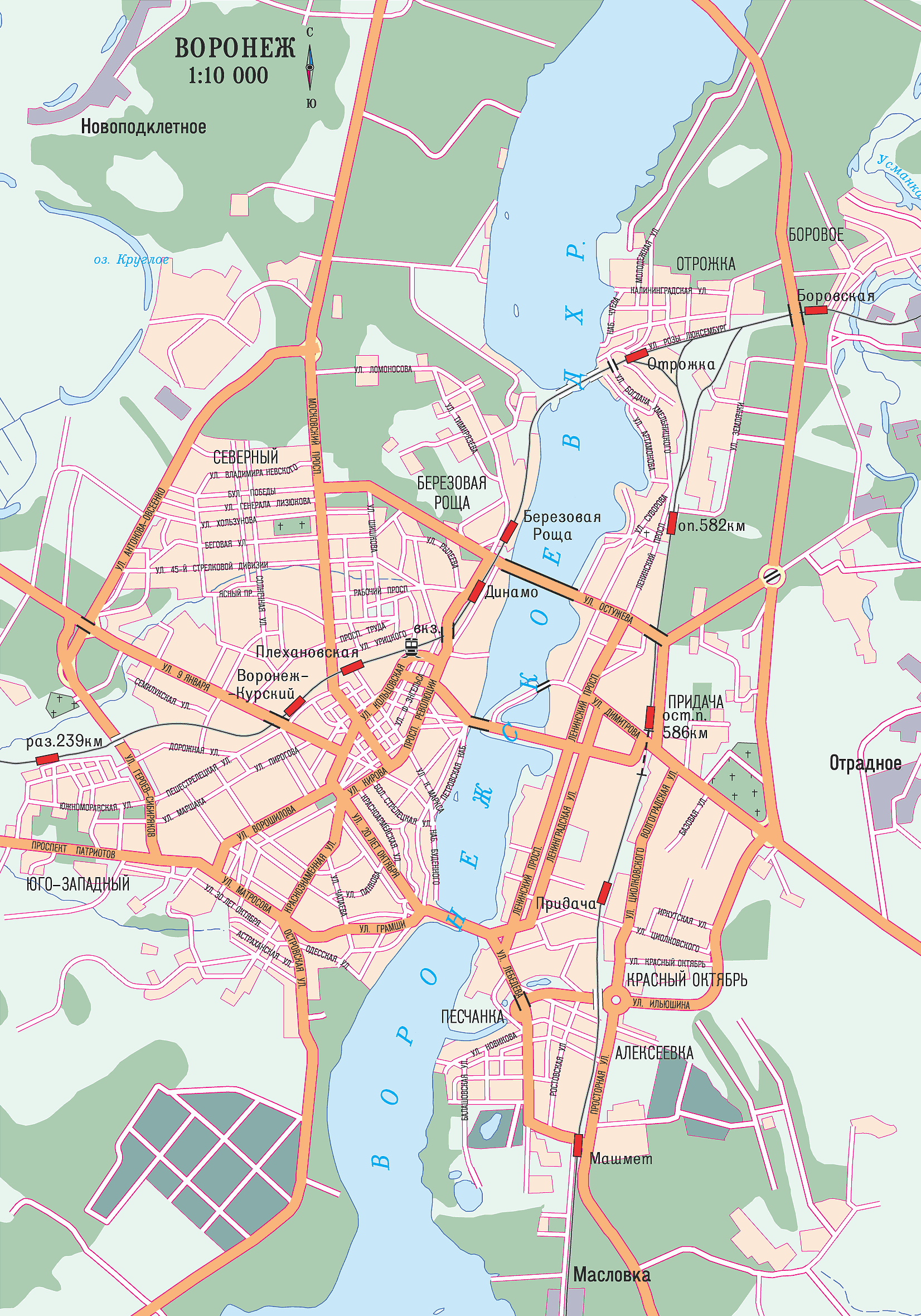 Карта города воронежа с улицами и домами
