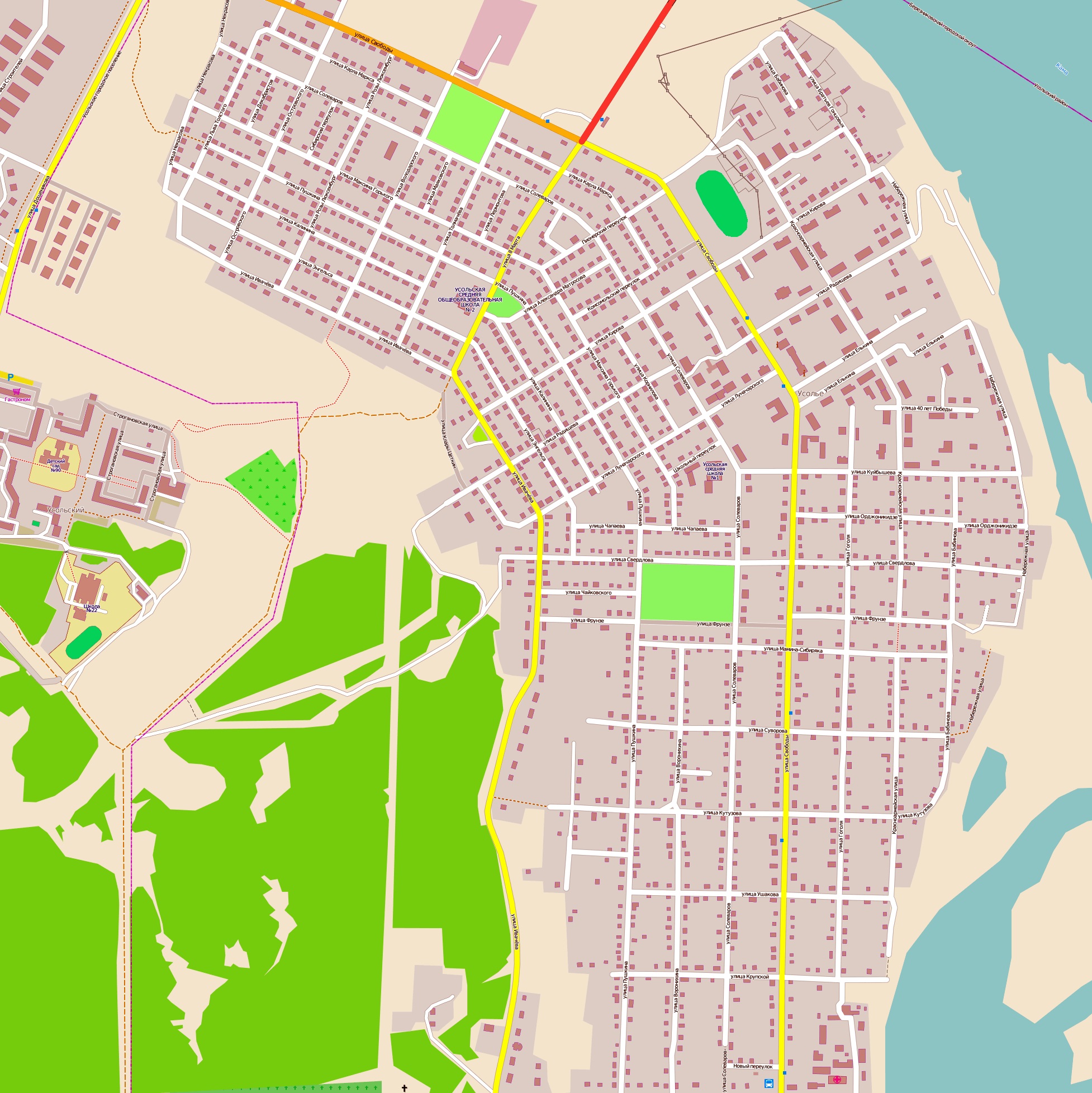 Карта березники с улицами и домами