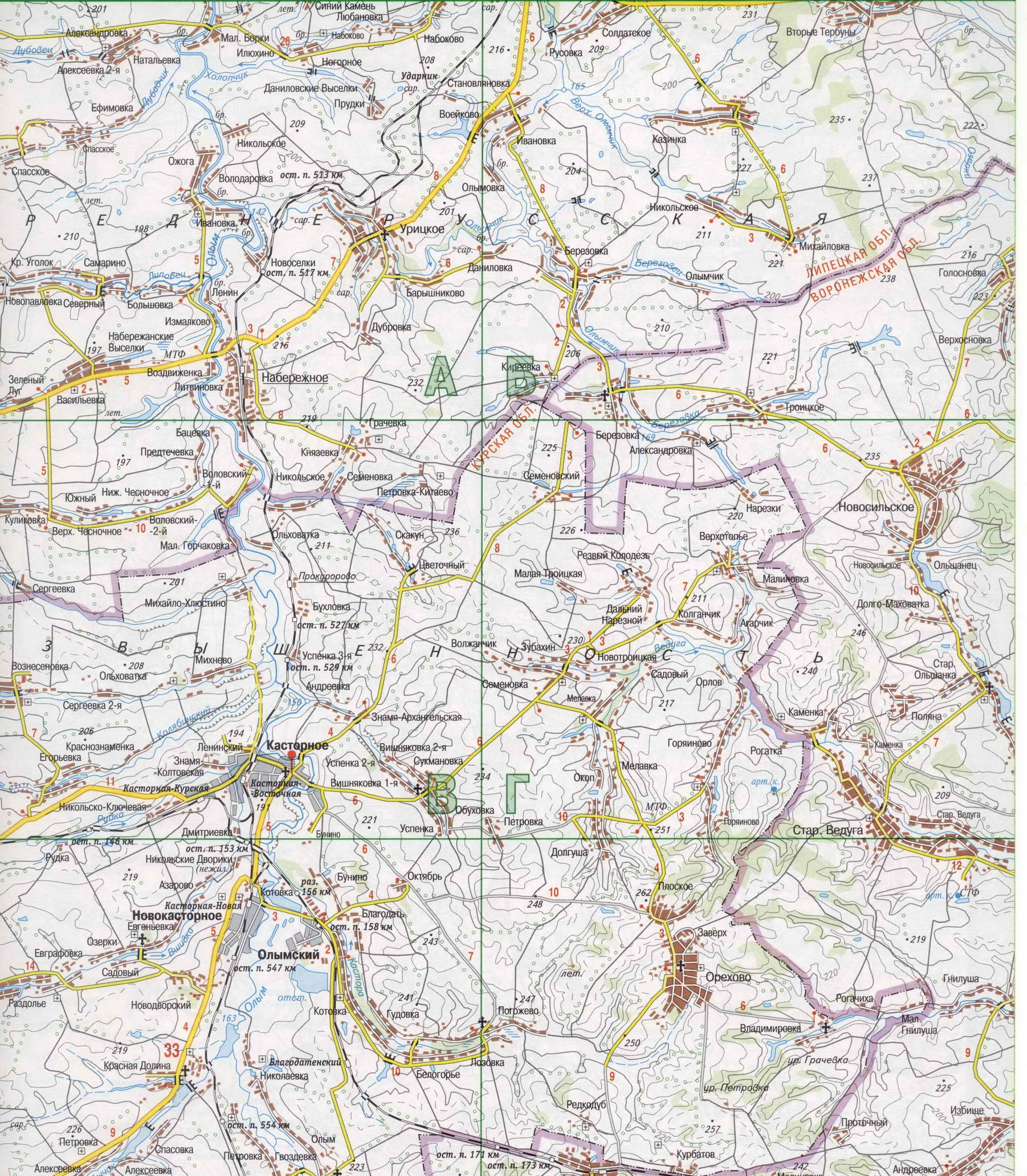 Карта курской области