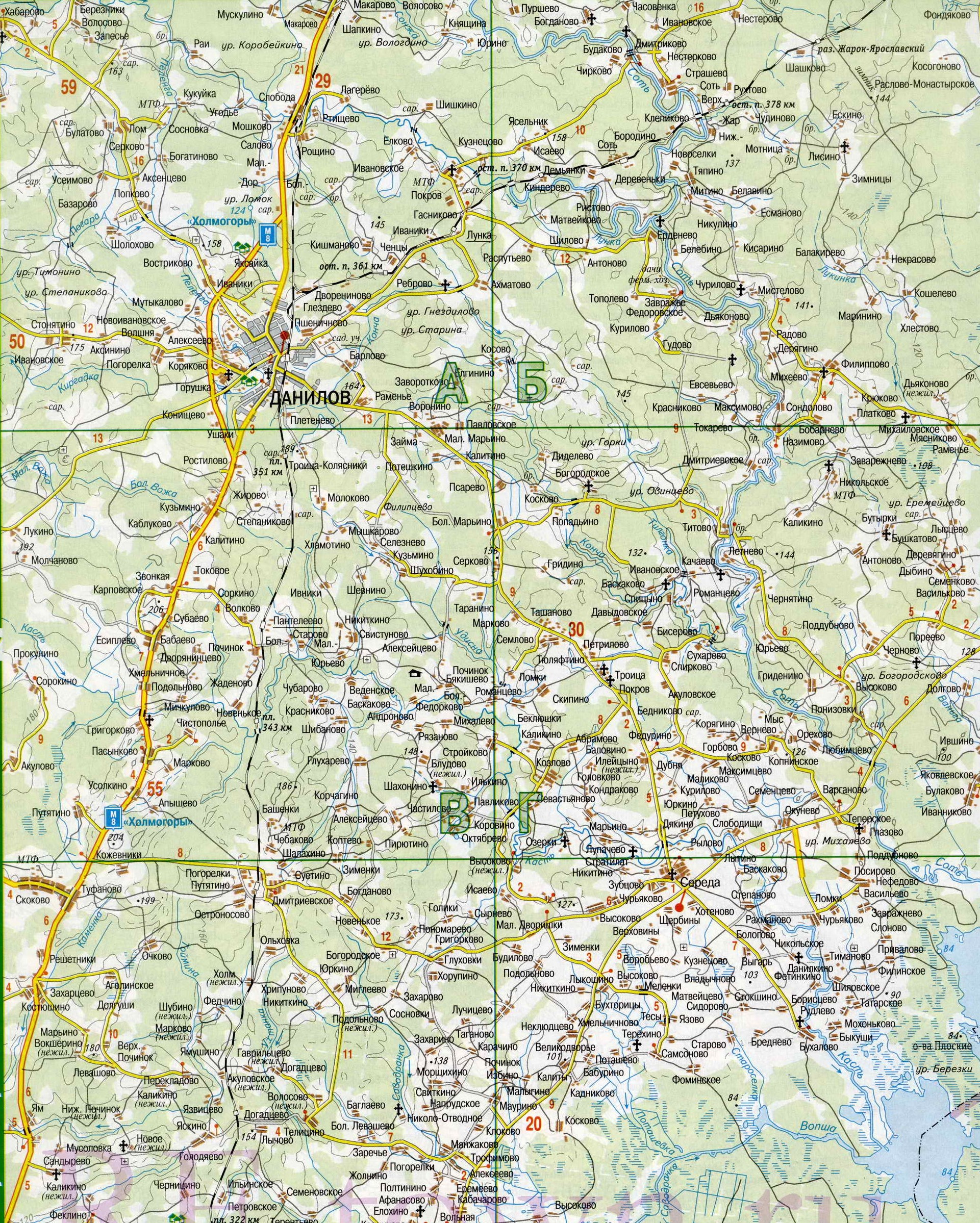 Спутниковая карта ярославская область