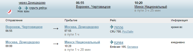 купить билет самолет воронеж москва домодедово