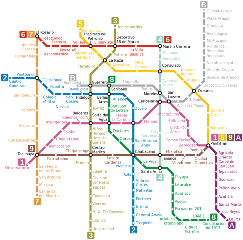 Карта метрополитена Мехико Карта метрополитена Мехико