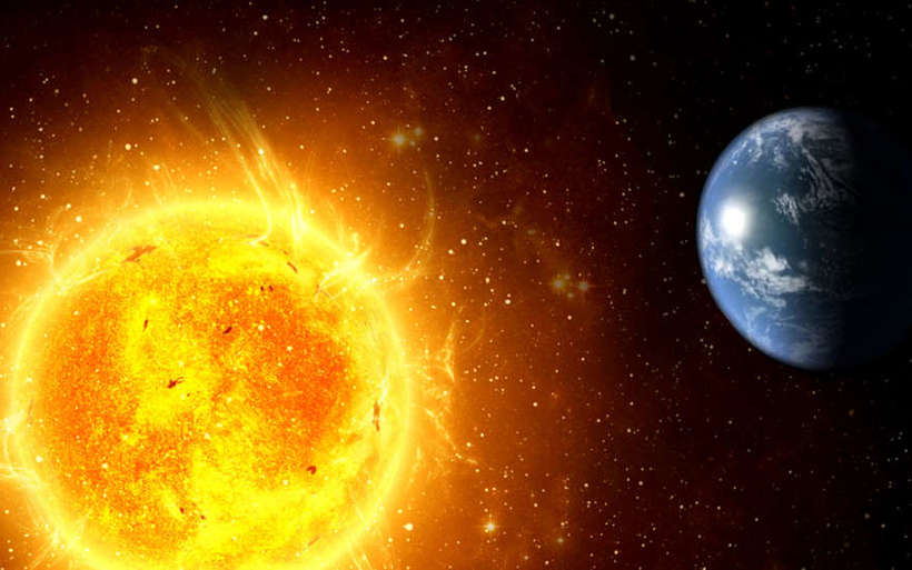 sun and earth