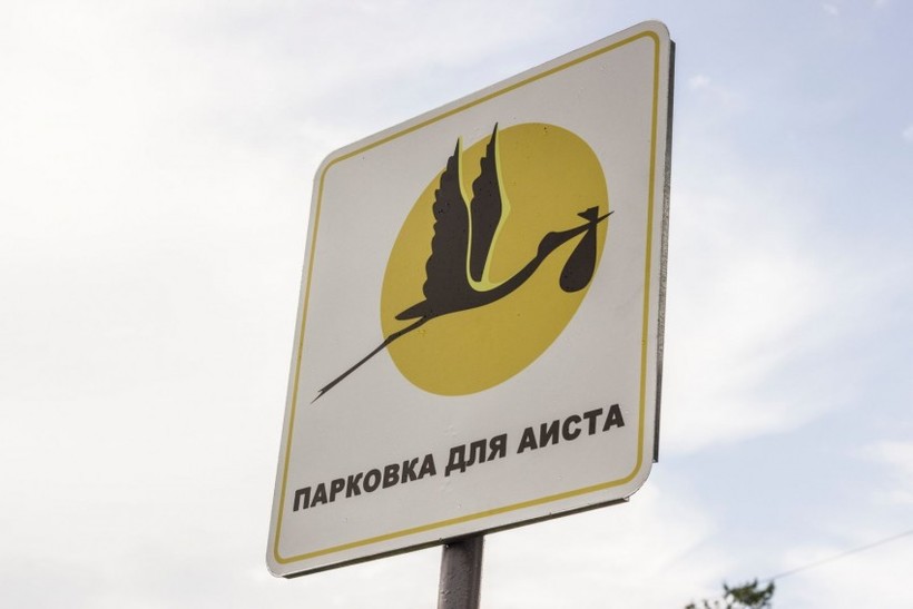 В Екатеринбурге возле одного из роддомов появилась парковка для аистов