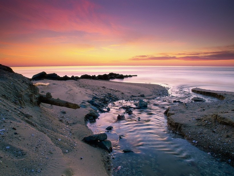 The river flows into the ocean