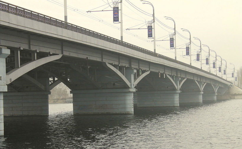 Чернавский мост в Воронеже, ноябрь