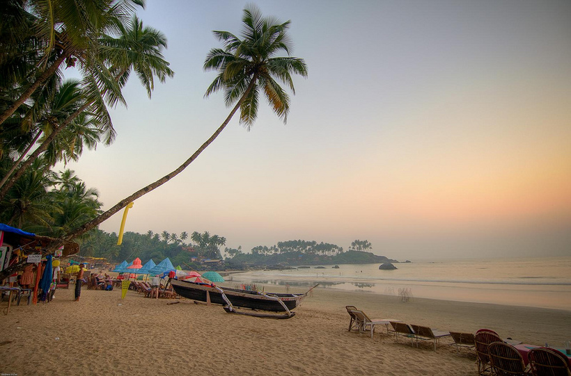 Закат на Palolem Beach