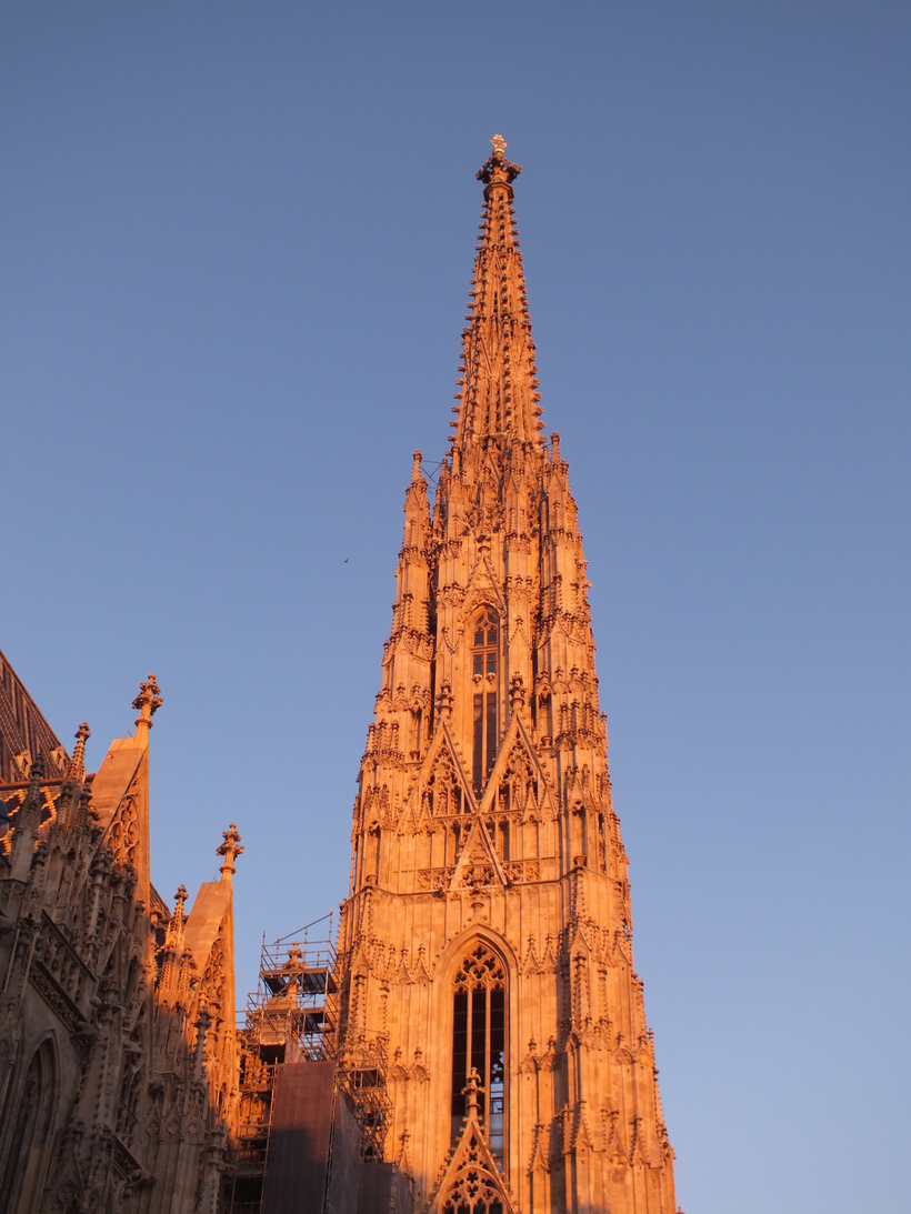 Шпиль Собора Св. Штефана на закате