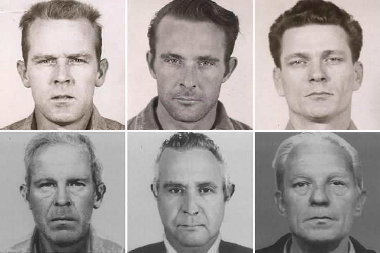 Джон Энглин, Кларенс Энглин и Фрэнк Моррис в 1960 году и их предположительные портреты сегодня Джон Энглин, Кларенс Энглин и Фрэнк Моррис в 1960 году и их предположительные портреты сегодня