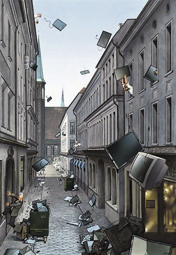 30 брутальных и честных иллюстраций Герхарда Хадерера о современном обществе 