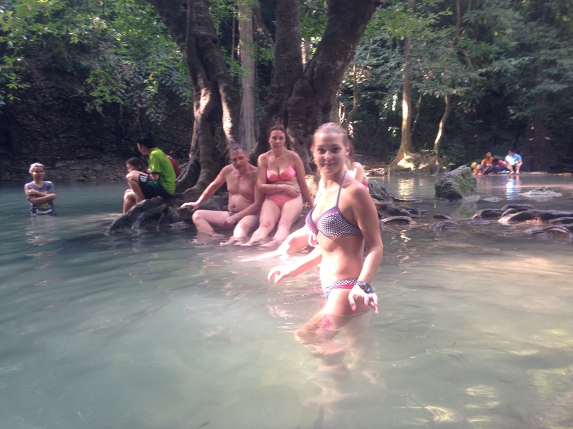 Таиланд, купание в водопаде Эраван 