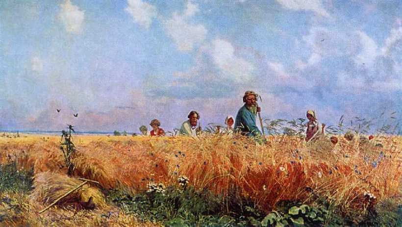 Картина «Страдная пора (Косцы)», Г. Г. Мясоедов, 1887 г. Картина «Страдная пора (Косцы)», Г. Г. Мясоедов, 1887 г.
