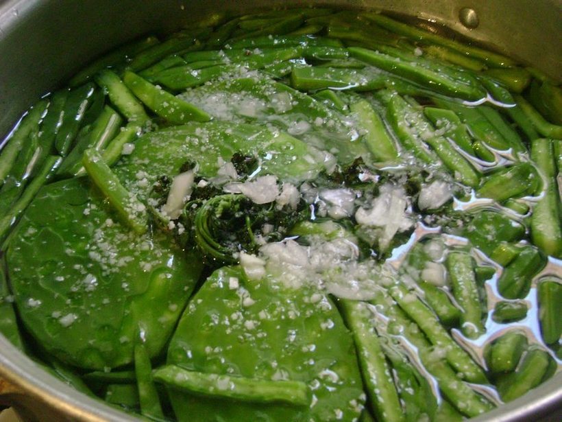 Опунция в процессе приготовления