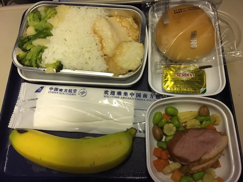 питание на борту самолёта авиакомпании China Southern