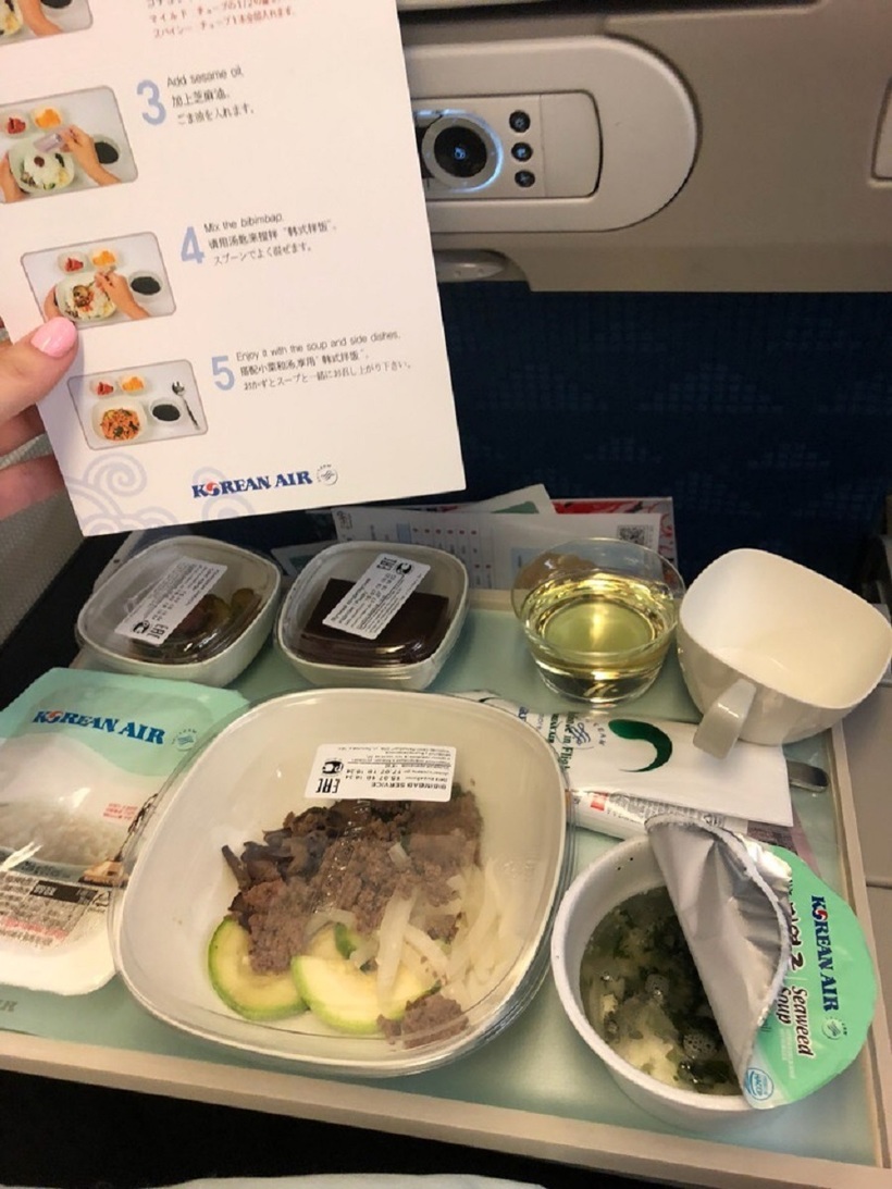 питание на борту самолёте Korean Air