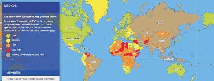 Блог - Представлены карты самых опасных для туристов стран мира в 2019 году Представлены карты самых опасных для туристов стран мира в 2019 году