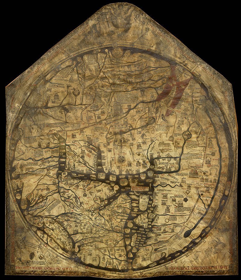 Херефордская карта, рубеж XIII-XIV вв., вид О-Т Херефордская карта, рубеж XIII-XIV вв., вид О-Т