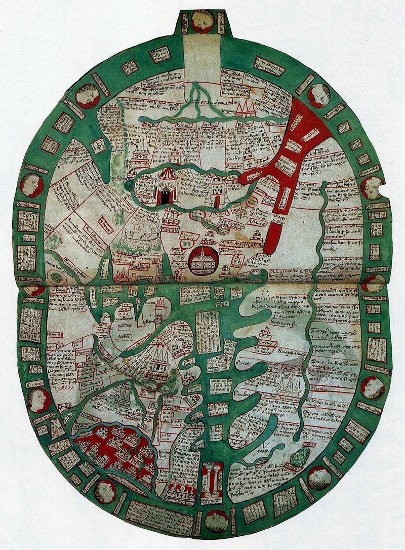 Карта мира XIV века, Британский музей (автор: Ranulf Higden, British Library) Карта мира XIV века, Британский музей (автор: Ranulf Higden, British Library)