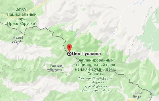 Пик Пушкина на картах