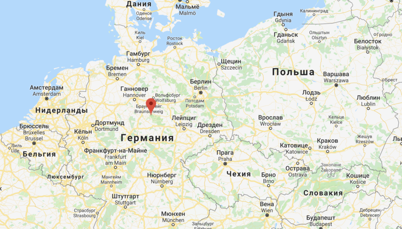 Гора Брокен на карте