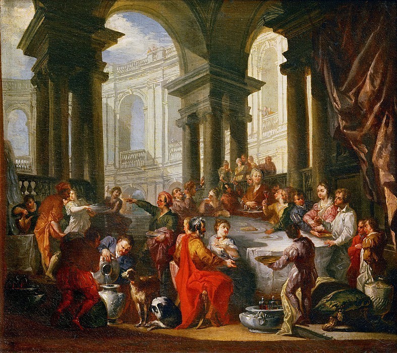 «Застолье под ионическим портиком». Художник Джованни Паоло Панини (1691–1705) «Застолье под ионическим портиком». Художник Джованни Паоло Панини (1691–1705)