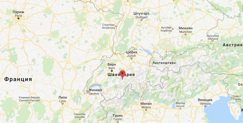Гора Айгер на карте