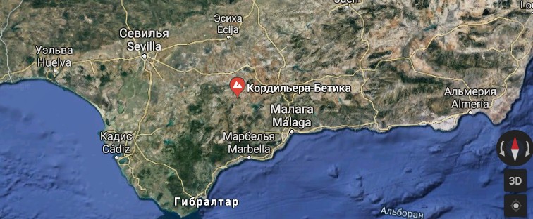Горы на карте