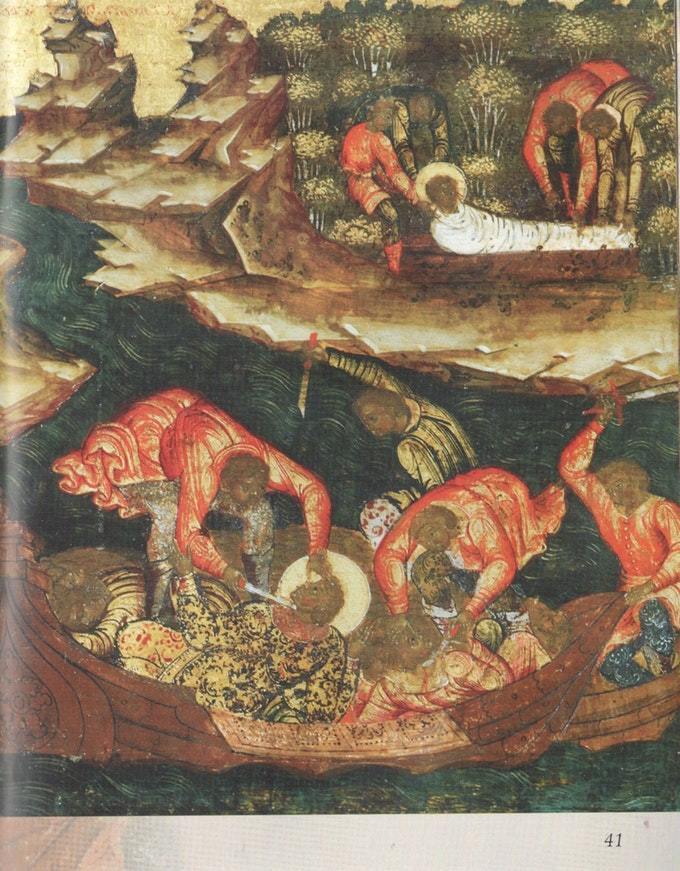 «Убийство святого князя Глеба». Икона 2015 г. «Убийство святого князя Глеба». Икона 2015 г.