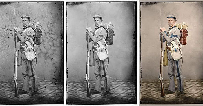 Блог - Фотограф проводит тысячи часов над восстановлением безнадежных фотографий из прошлого Фотограф проводит тысячи часов над восстановлением безнадежных фотографий из прошлого