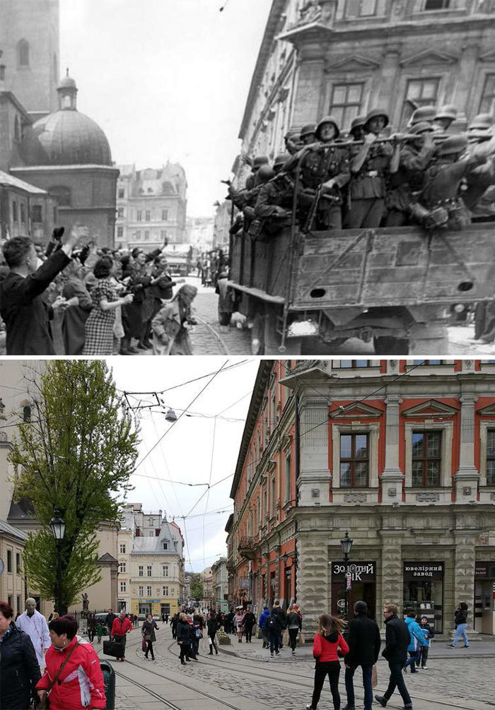 Блог - 20 фото «до и после» о том, как поменяла Европу Вторая мировая война 20 фото «до и после» о том, как поменяла Европу Вторая мировая война