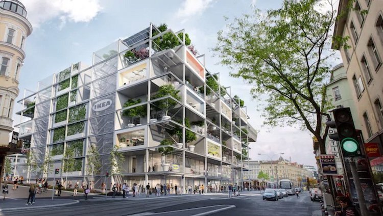 Блог - В новом магазине IKEA в Вене зеленая крыша и нет паркинга В новом магазине IKEA в Вене зеленая крыша и нет паркинга