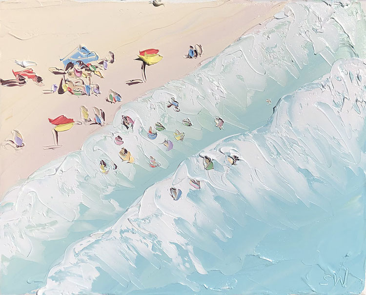 Удивительные текстурные картины маслом, показывающие райский день на пляже