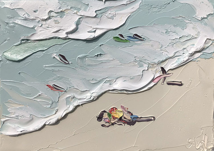 Удивительные текстурные картины маслом, показывающие райский день на пляже