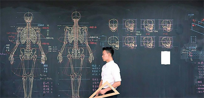 Блог - Тайваньский учитель анатомии потрясающе рисует на доске иллюстрации к лекциям Тайваньский учитель анатомии потрясающе рисует на доске иллюстрации к лекциям