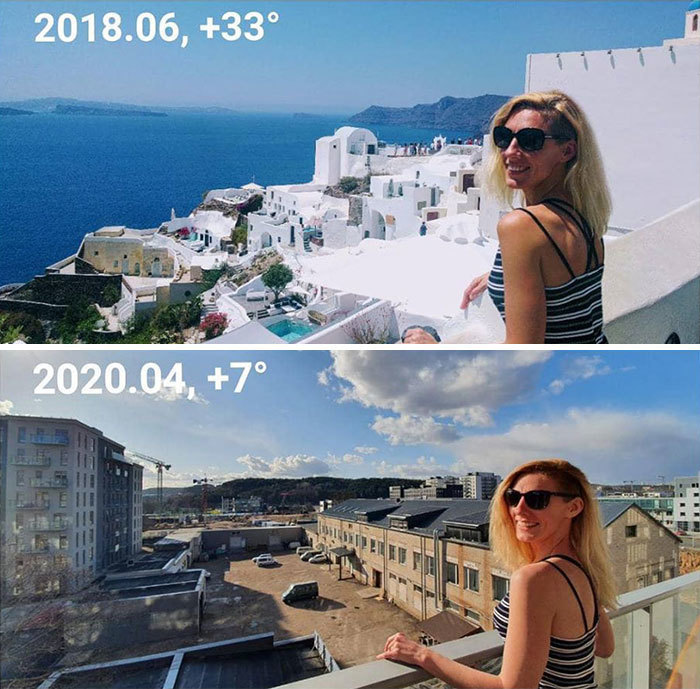 Блог - Люди на карантине воссоздали свои фотографии из путешествий, и это очень смешно Люди на карантине воссоздали свои фотографии из путешествий, и это очень смешно