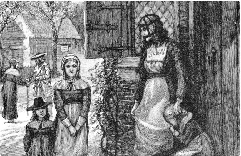 «Наказанная женщина в “ругательской уздечке”», литография 1885 года