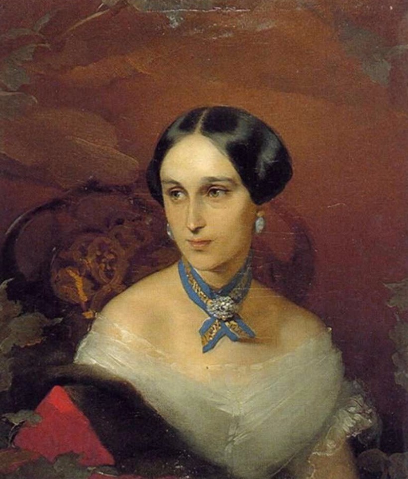 «Портрет Н. Н. Пушкиной-Ланской», около1849 года. Приписывается художнику Ивану Макарову, ранее приписывался Тимофею Неффу «Портрет Н. Н. Пушкиной-Ланской», около1849 года. Приписывается художнику Ивану Макарову, ранее приписывался Тимофею Неффу