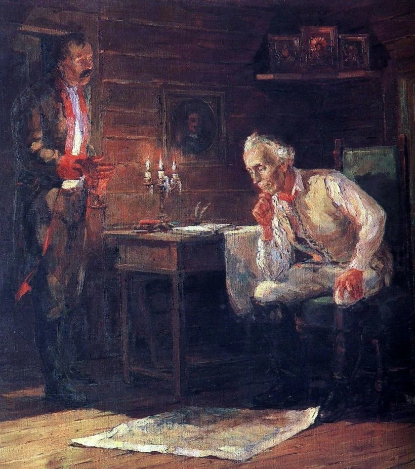 «А.В. Суворов в селе Кончанском». Л. Вашля «А.В. Суворов в селе Кончанском». Л. Вашля