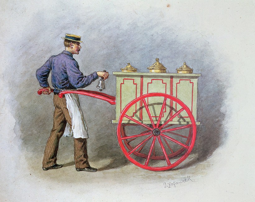 Продавец мороженого, Австрия, 1895 г. Продавец мороженого, Австрия, 1895 г.