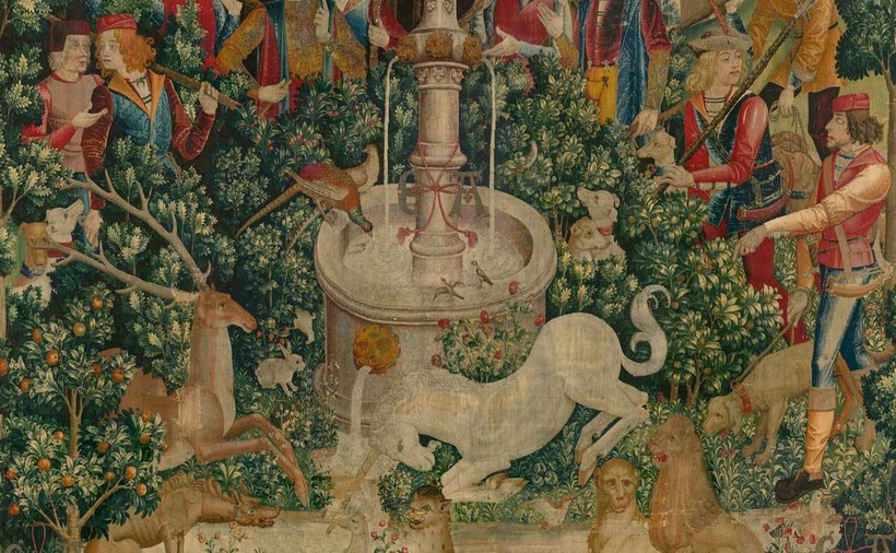 Фрагмент гобелена из серии «Охота на единорога», 1495-1505 годы Фрагмент гобелена из серии «Охота на единорога», 1495-1505 годы