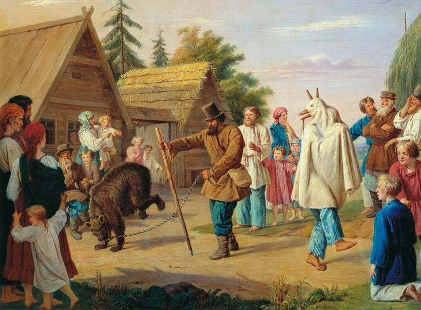 «Скоморохи в деревне», 1857 г. Ф. Рисс «Скоморохи в деревне», 1857 г. Ф. Рисс
