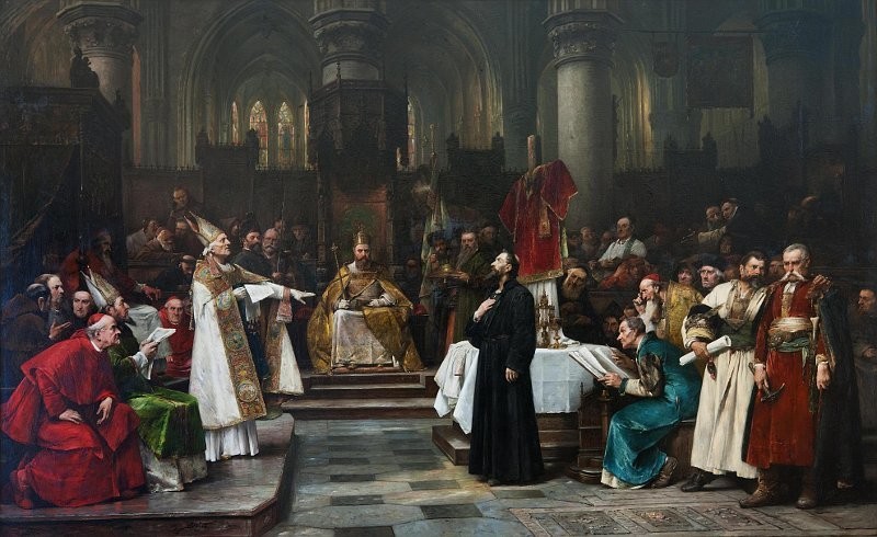 «Ян Гус на Констанцском соборе», 1883 год. Вацлав Брожик «Ян Гус на Констанцском соборе», 1883 год. Вацлав Брожик