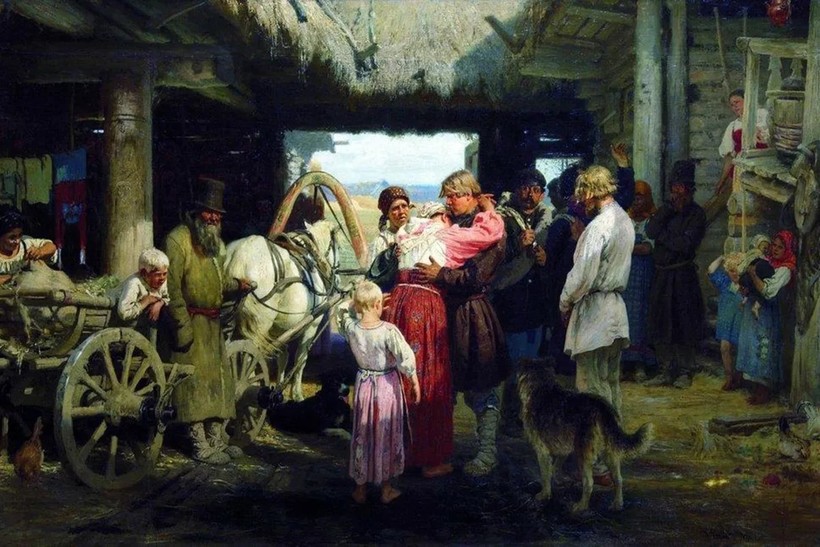 «Проводы новобранца», 1879 г. И. Е. Репин «Проводы новобранца», 1879 г. И. Е. Репин