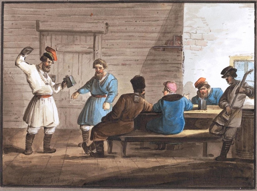 «В русском трактире», 1817 г. К. И. Кольман «В русском трактире», 1817 г. К. И. Кольман