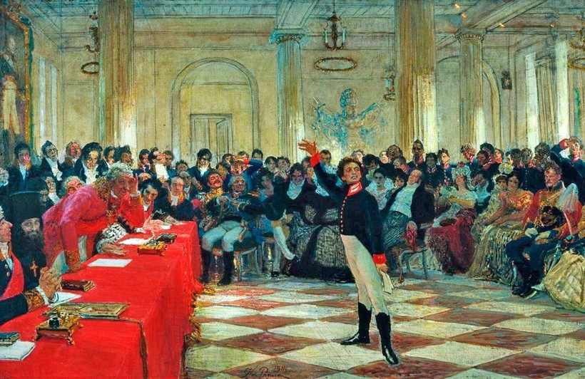 «Пушкин на лицейском экзамене в Царском Селе 8 января 1815 года», 1911 г. И. Репин «Пушкин на лицейском экзамене в Царском Селе 8 января 1815 года», 1911 г. И. Репин