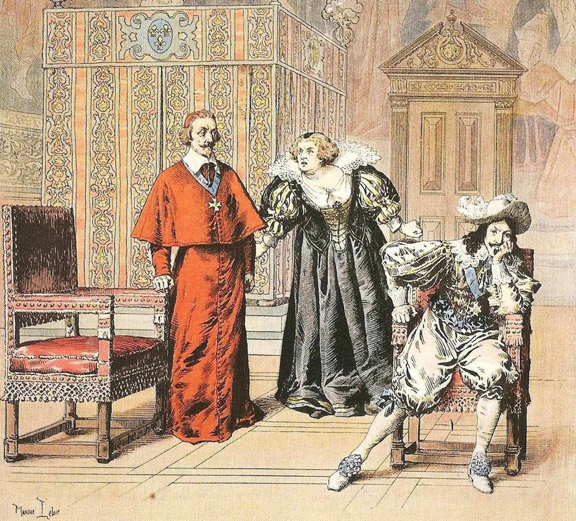 «Кардинал Ришелье, Людовик XIII и королева-мать Мария Медичи», 1910 год. Морис Лелуар «Кардинал Ришелье, Людовик XIII и королева-мать Мария Медичи», 1910 год. Морис Лелуар