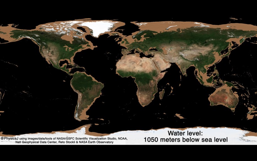 Линия воды ниже уровня моря на 1050 метров Линия воды ниже уровня моря на 1050 метров