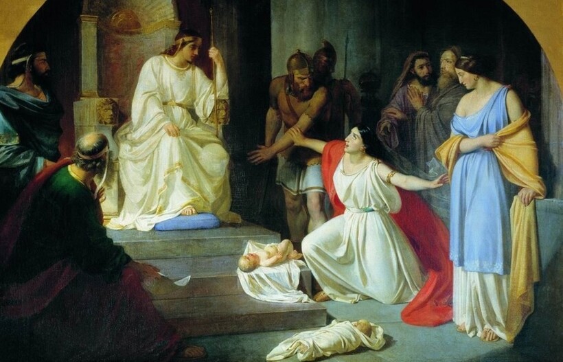 «Суд царя Соломона», 1854 г. Н. Н. Ге